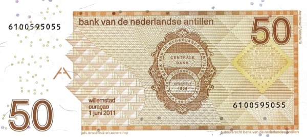 P30e Netherlands Antilles 50 Gulden Year 2011
